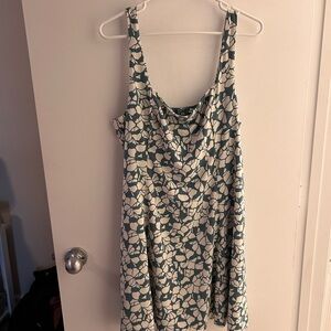 Abercrombie & Fitch Green and White Floral Slip Dress